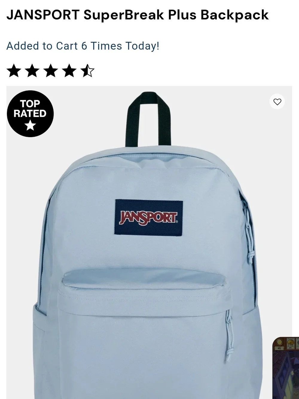 Light Blue Jansport Backpack